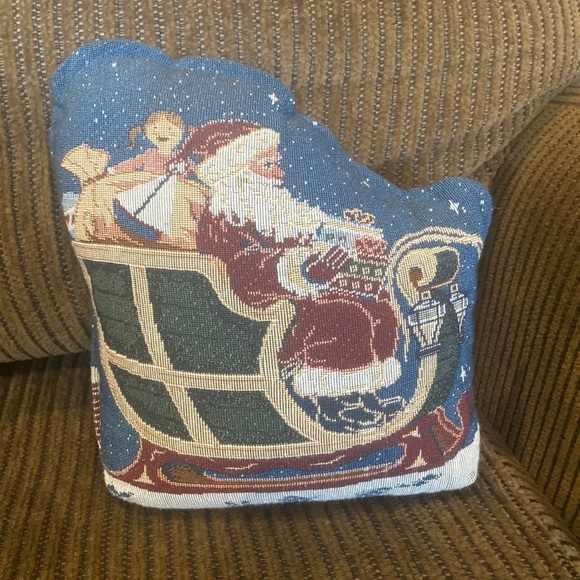 Weighted Santa On Rooftop Tapestry Pillow Doorstop - Picture 3 of 4